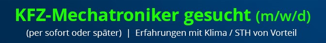 Stellenanzeige KFZ-Mechatroniker
